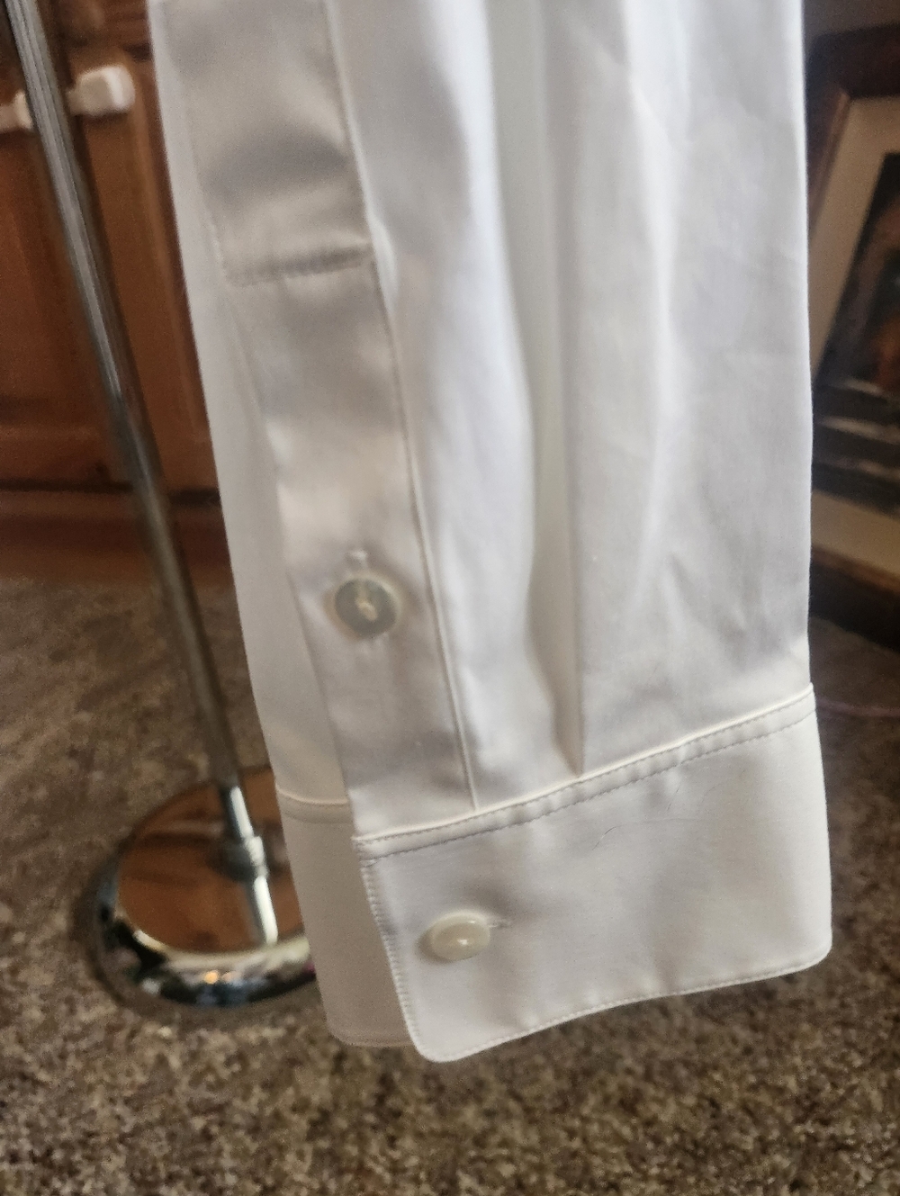 Theory Women's White Stretch Button-Front Classic Fitted Shirt - Picture 7 of 8